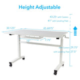 Standing Desk w/ Casters Student Desks Height Adjustable Writing Desks
