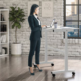 Standing Desk w/ Casters Student Desks Height Adjustable Writing Desks