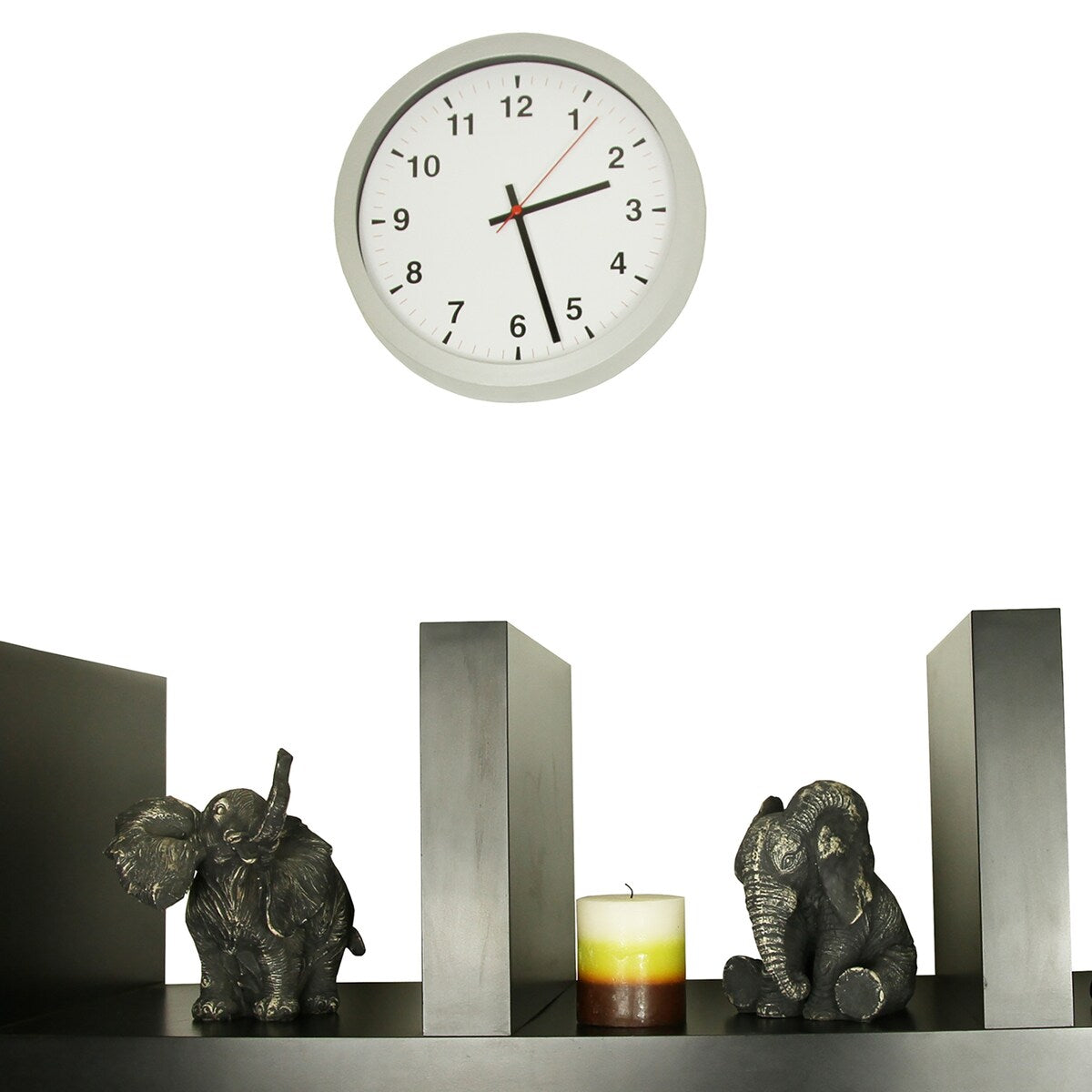Standing Elephant Statuette Figurine Sculpture Distressed Grey Ecru - 6.8"H x 7"L x 5"W - 6.8"H x 7"L x 5"W