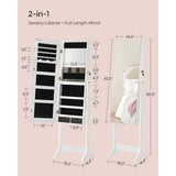 Standing Mirror Jewelry Cabinet, Armoire Organizer