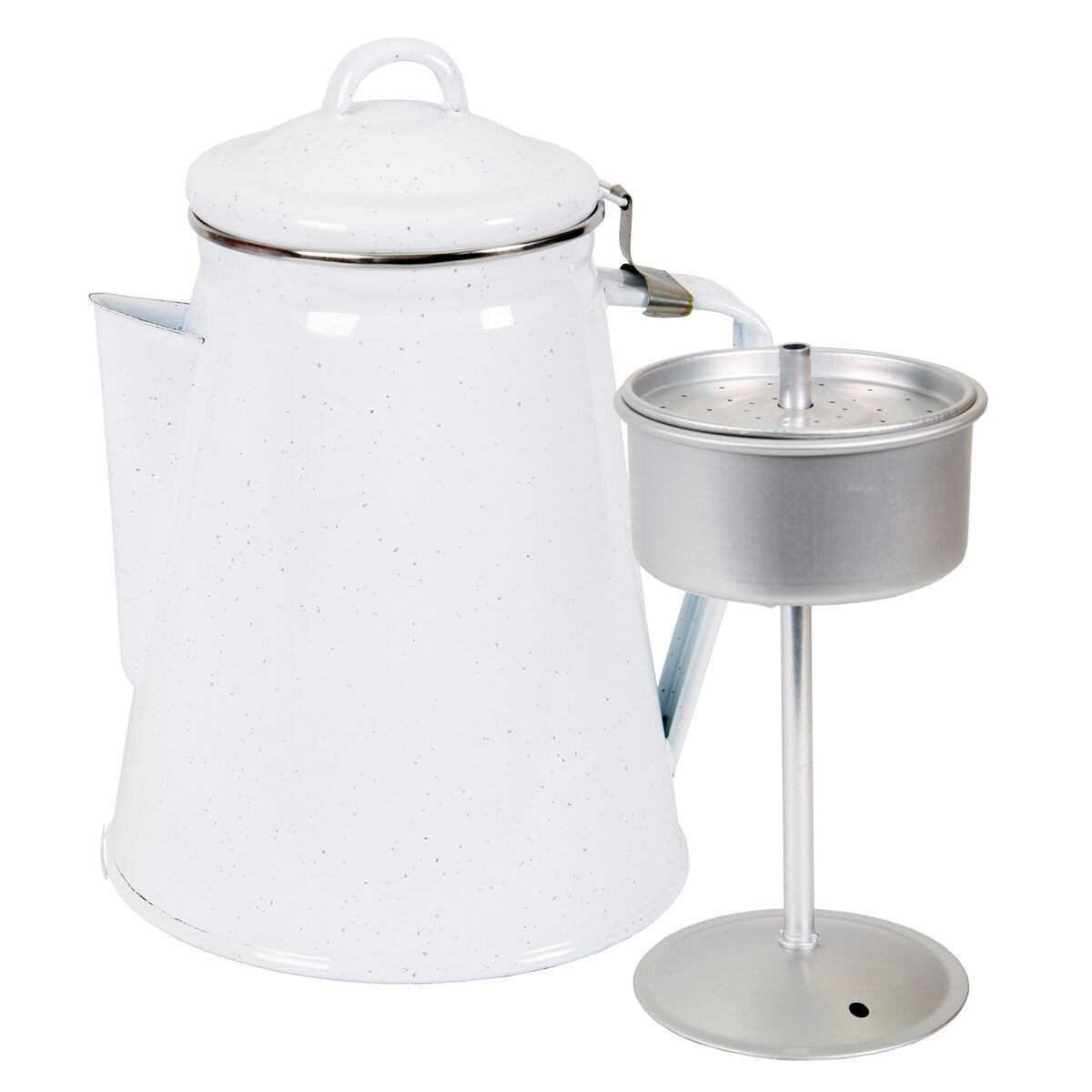 Stansport Enamel Percolator Coffee Pot 8 Cup - White