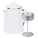 Stansport Enamel Percolator Coffee Pot 8 Cup - White