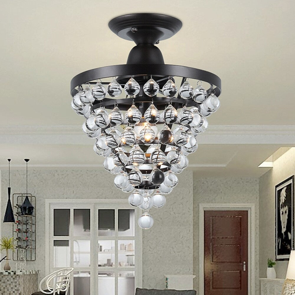 Stanzo 1-light Antique Bronze Tear Drop Crystal Ceiling Light