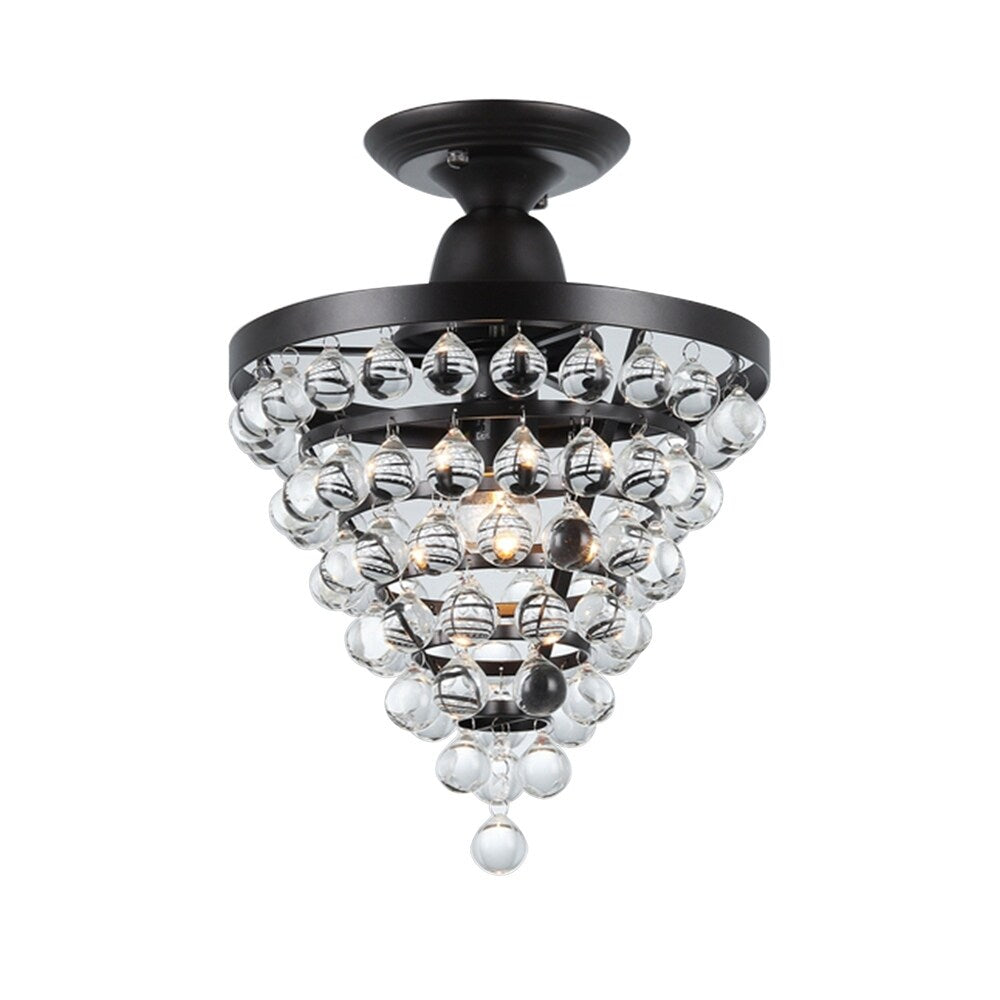 Stanzo 1-light Antique Bronze Tear Drop Crystal Ceiling Light