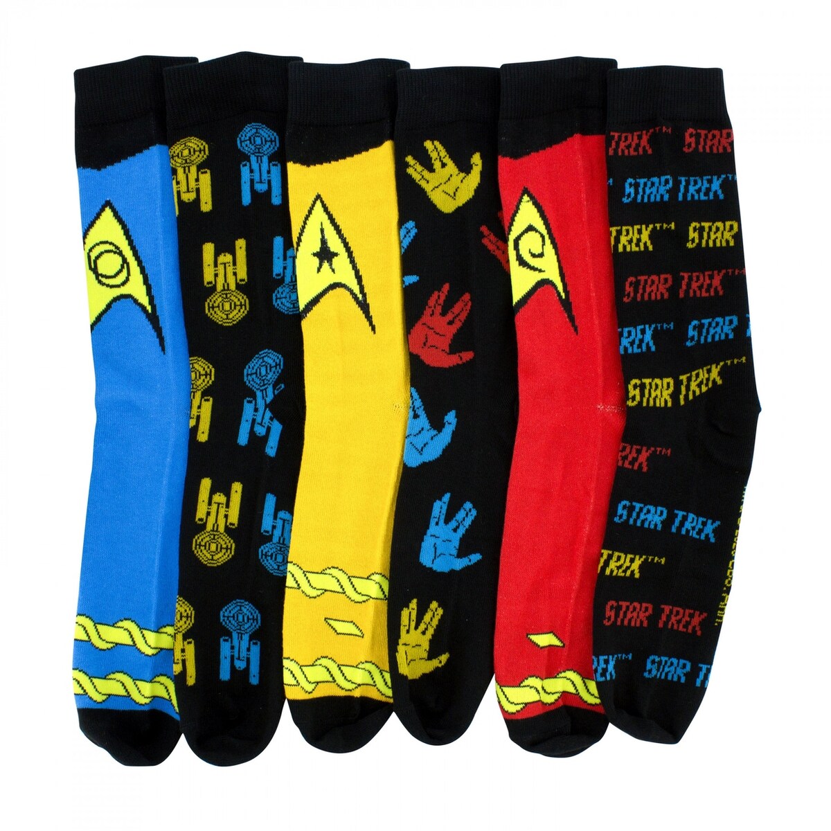 Star Trek Spock Assorted 6Pack Crew Socks