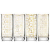 Star Wars Deco Gold Glass Tall Drinking Glasses - 13.5 oz - Set of 4 - 13.5 oz