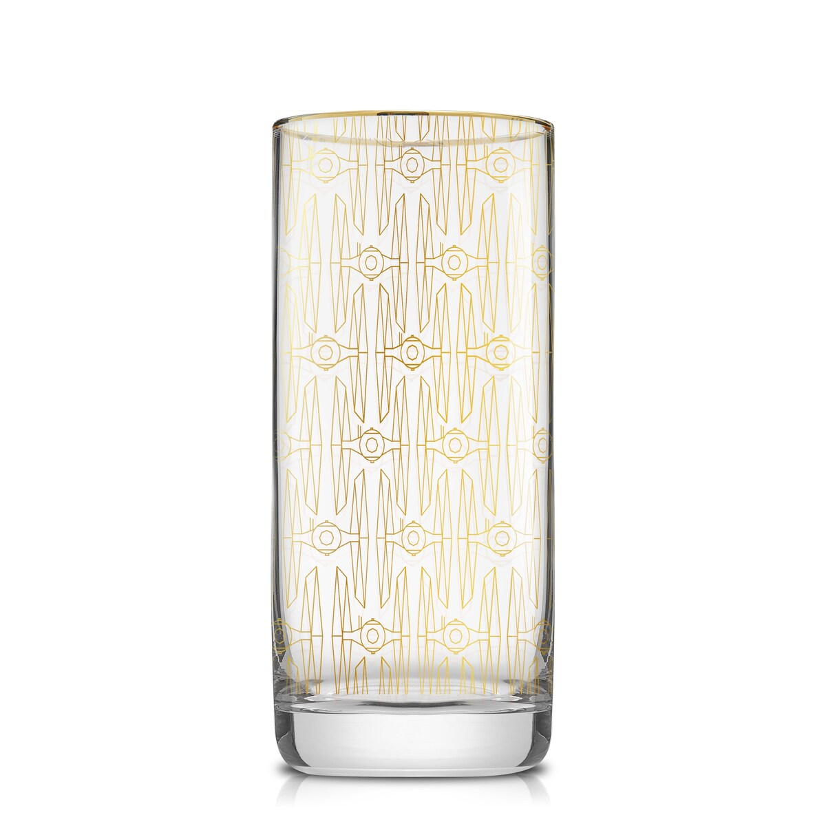 Star Wars Deco Gold Glass Tall Drinking Glasses - 13.5 oz - Set of 4 - 13.5 oz