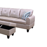 StarHomeLiving POWDER left facing leather Sectional Sofa 3 pieces Set