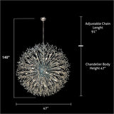 Starburst Chandelier 47" Wide Crystal Lighting Fixture