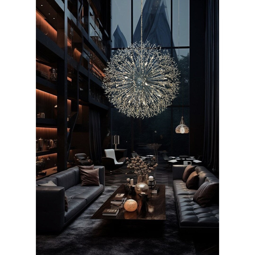 Starburst Chandelier 47" Wide Crystal Lighting Fixture