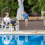 Starplast 153 Gallon Plastic Deck Box, Mocha Brown