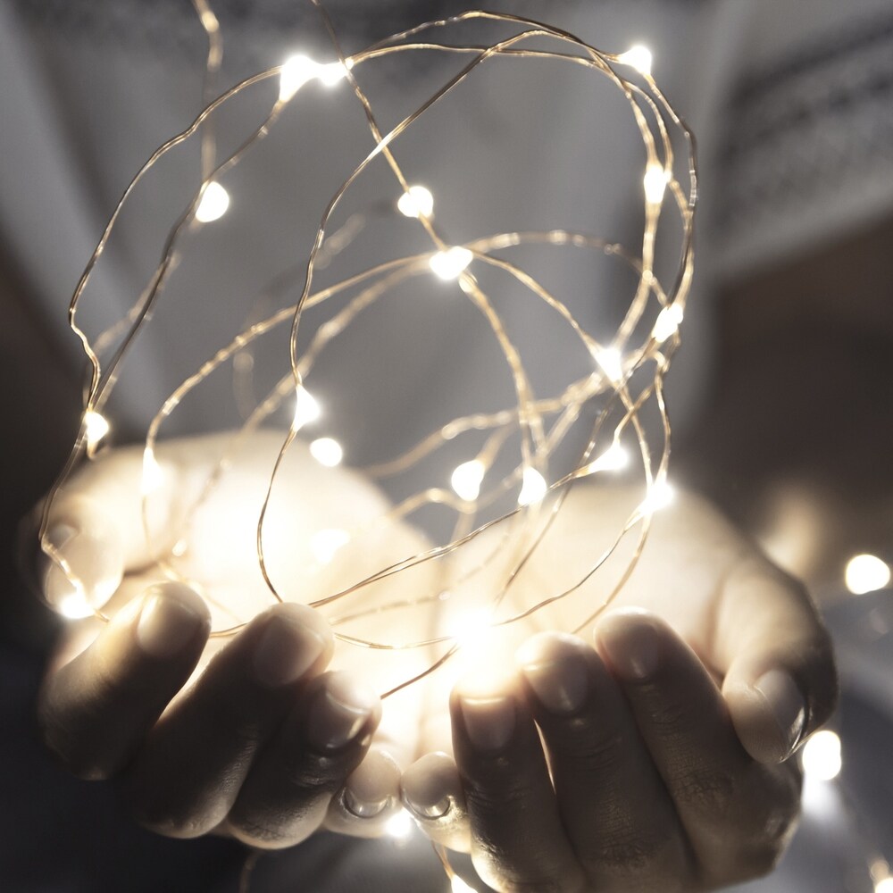 Starry Solar String Lights Cool White Fairy LED Lights Pure Garden