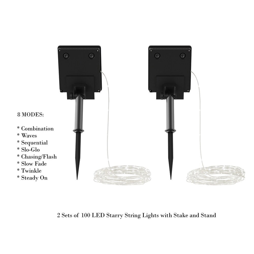 Starry Solar String Lights Cool White Fairy LED Lights Pure Garden
