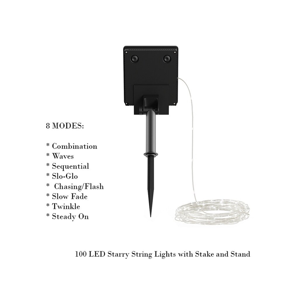Starry Solar String Lights Cool White Fairy LED Lights Pure Garden