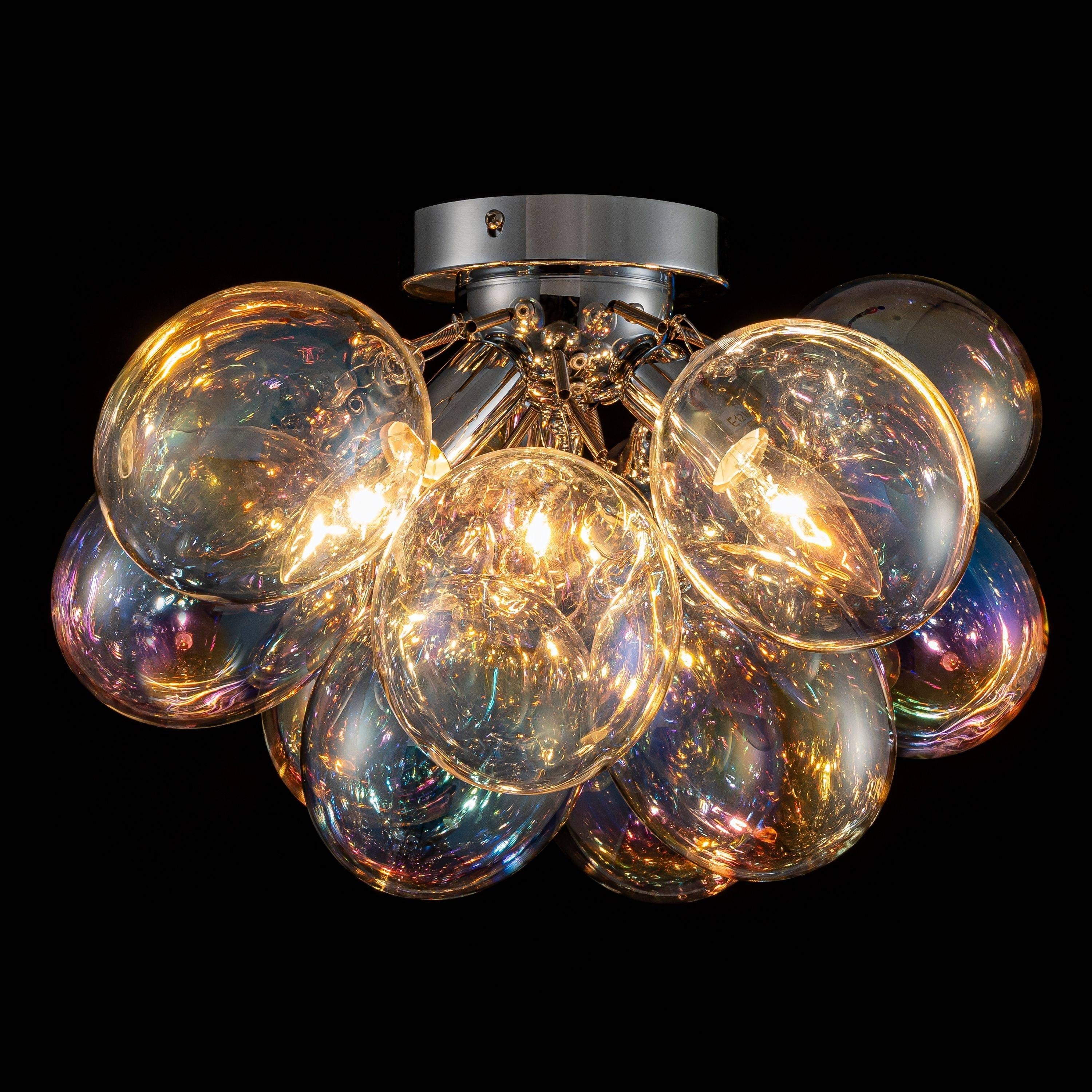 shy-hi-lite Starsky 3-Light 17in. Contemporary Glass Bubble Semi Flush