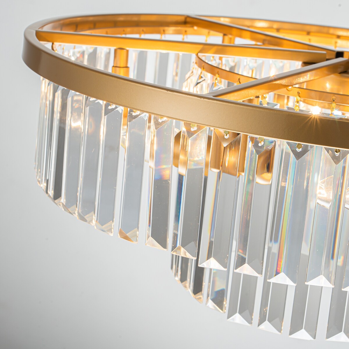 Starsky 6-Light 21in. Modern Crystal Drum Kitchen Island Light Contemporary Tiered Round Chandelier