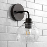 Staunton Iron/Seeded Glass Cottage Rustic LED Vanity Light, by JONATHAN Y