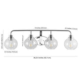 Staunton Iron/Seeded Glass Cottage Rustic LED Vanity Light, by JONATHAN Y