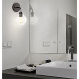 Staunton Iron/Seeded Glass Cottage Rustic LED Vanity Light, by JONATHAN Y