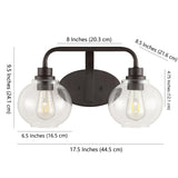 Staunton Iron/Seeded Glass Cottage Rustic LED Vanity Light, by JONATHAN Y