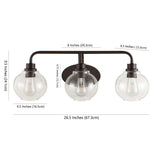 Staunton Iron/Seeded Glass Cottage Rustic LED Vanity Light, by JONATHAN Y