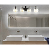 Staunton Iron/Seeded Glass Cottage Rustic LED Vanity Light, by JONATHAN Y