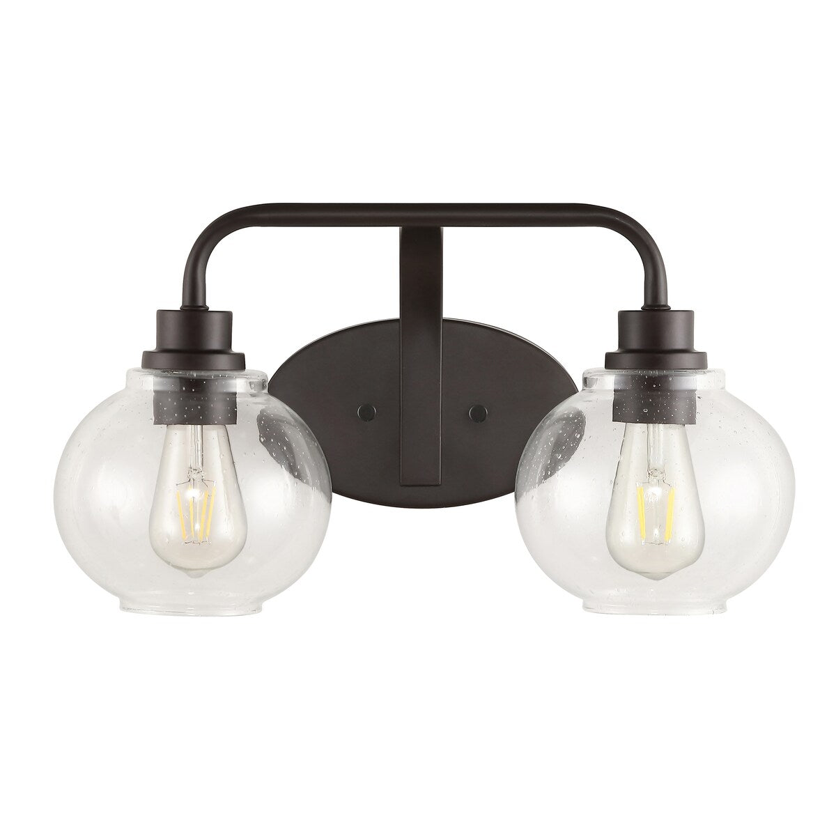 Staunton Iron/Seeded Glass Cottage Rustic LED Vanity Light, by JONATHAN Y