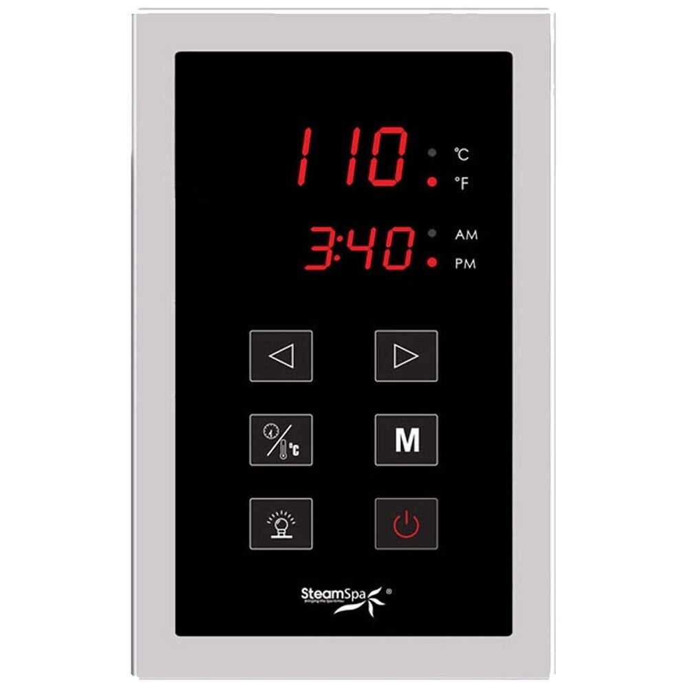 SteamSpa Indulgence 9kw Touch Pad Steam Generator Package in Chrome