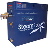 SteamSpa Oasis 4.5 KW QuickStart Steam Bath Generator Package with Built-in Auto Drain in Brushed Nickel