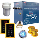 SteamSpa Royal 10.5 KW QuickStart Acu-Steam Touch Panel Bath Generator Package with Built-in Auto Drain in Gold