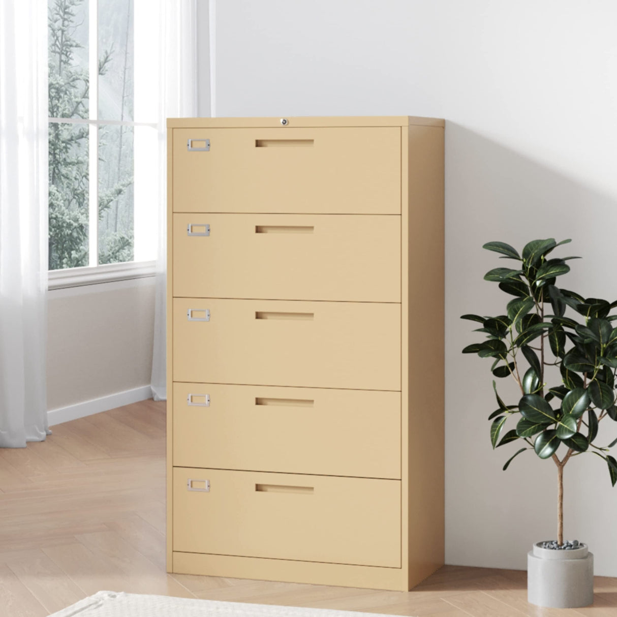 Steel 5 Drawer Lateral File Cabinet Storage Cabinets