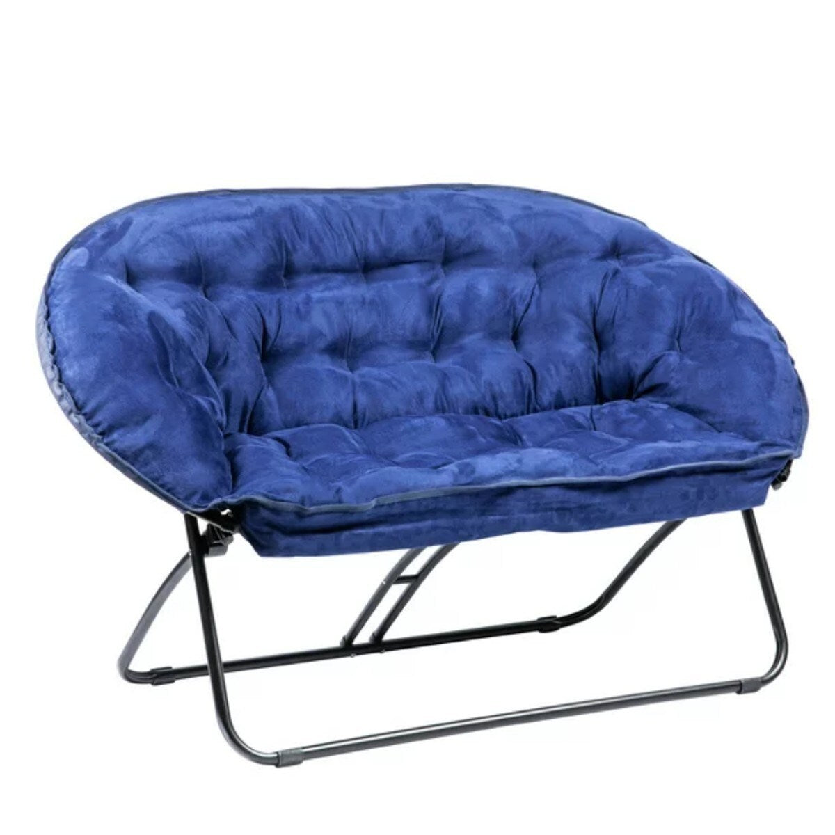 Steel Double Disc Folding Chair with High Gloss Black Frame
