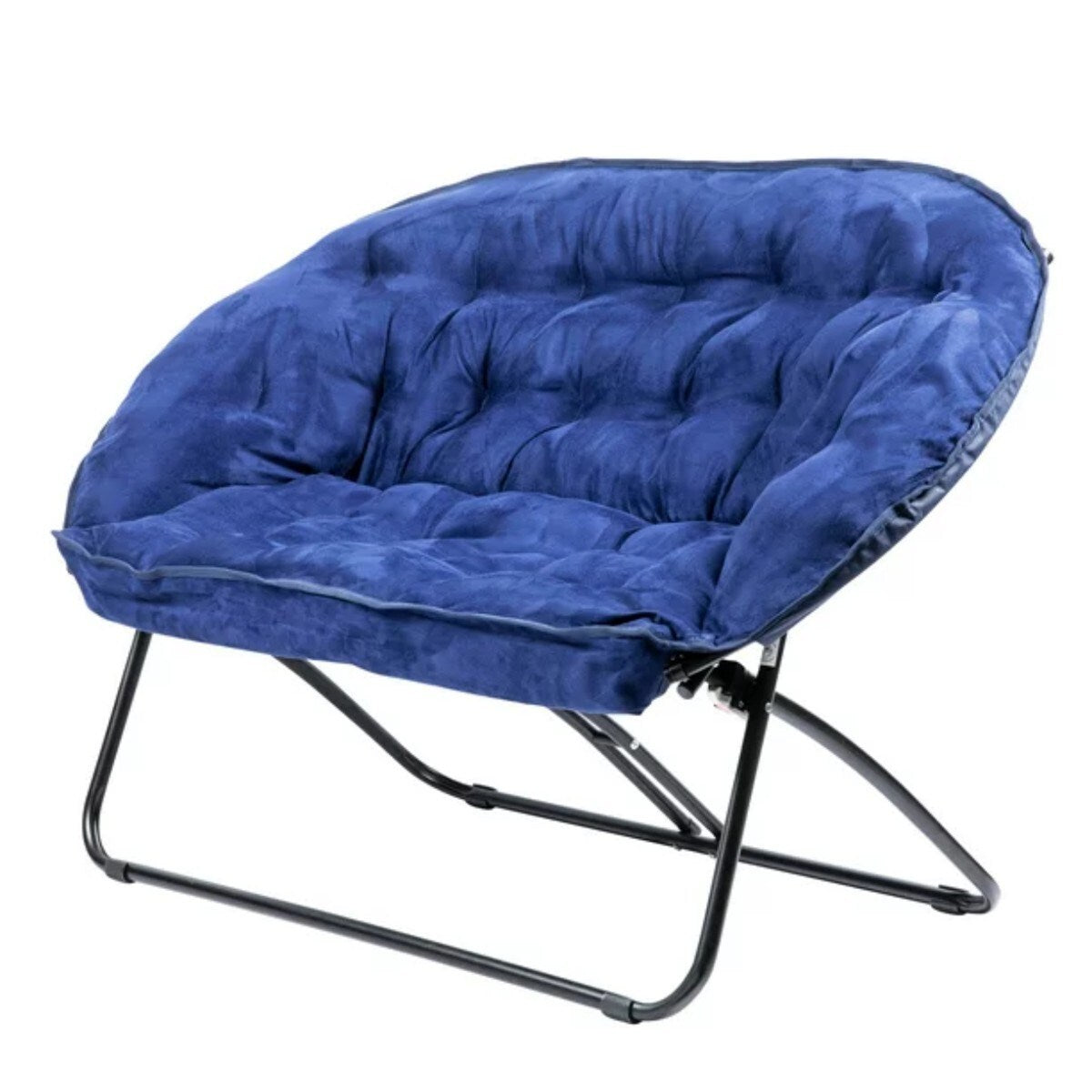 Steel Double Disc Folding Chair with High Gloss Black Frame