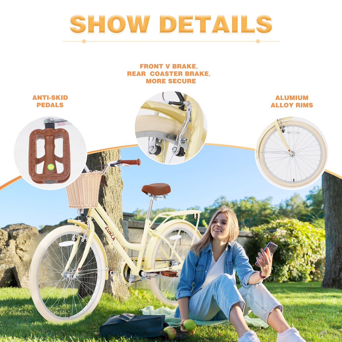 Steel Frame, Multiple Colors, for 10+Years Old Girls Bike, 24 inch wheel