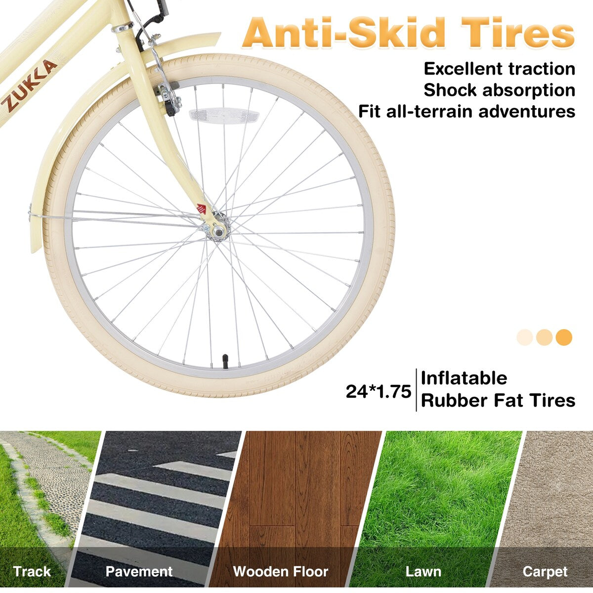 Steel Frame, Multiple Colors, for 10+Years Old Girls Bike, 24 inch wheel