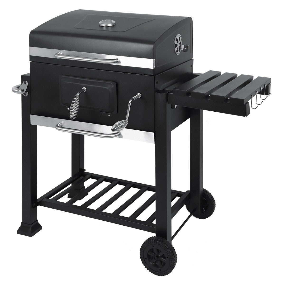 Steel Portable Outdoor Charcoal BBQ Grill Offset Smoker With Cover