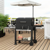 Steel Portable Outdoor Charcoal BBQ Grill Offset Smoker With Cover