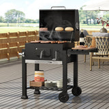 Steel Portable Outdoor Charcoal BBQ Grill Offset Smoker With Cover