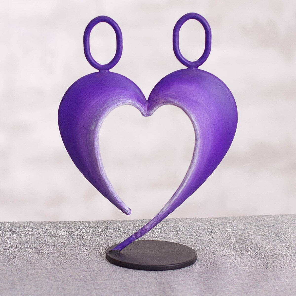 Steel sculpture, 'Our Heart in Purple'