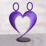 Steel sculpture, 'Our Heart in Purple'