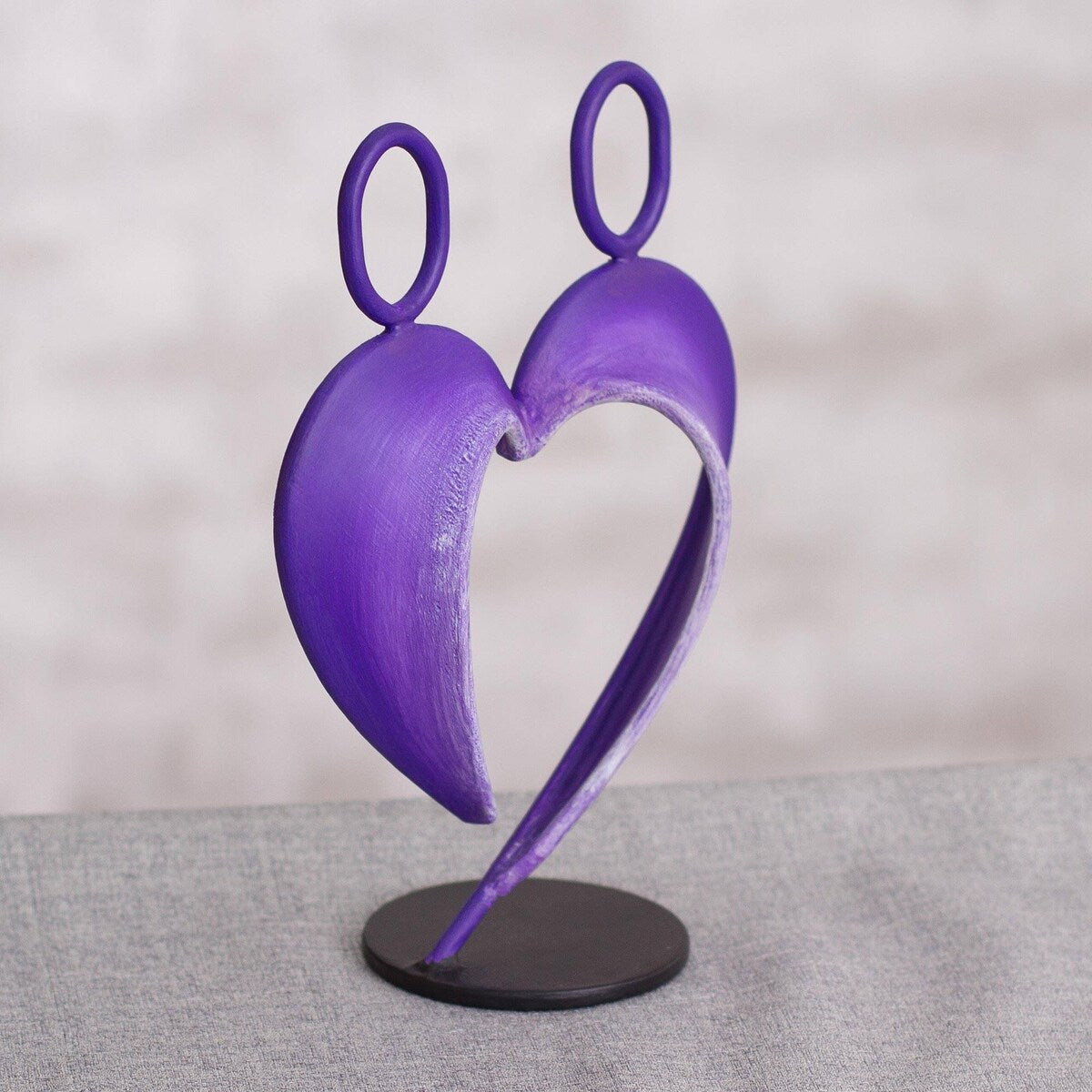 Steel sculpture, 'Our Heart in Purple'