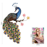 Steel wall sculpture, 'Peacock and Flowers'