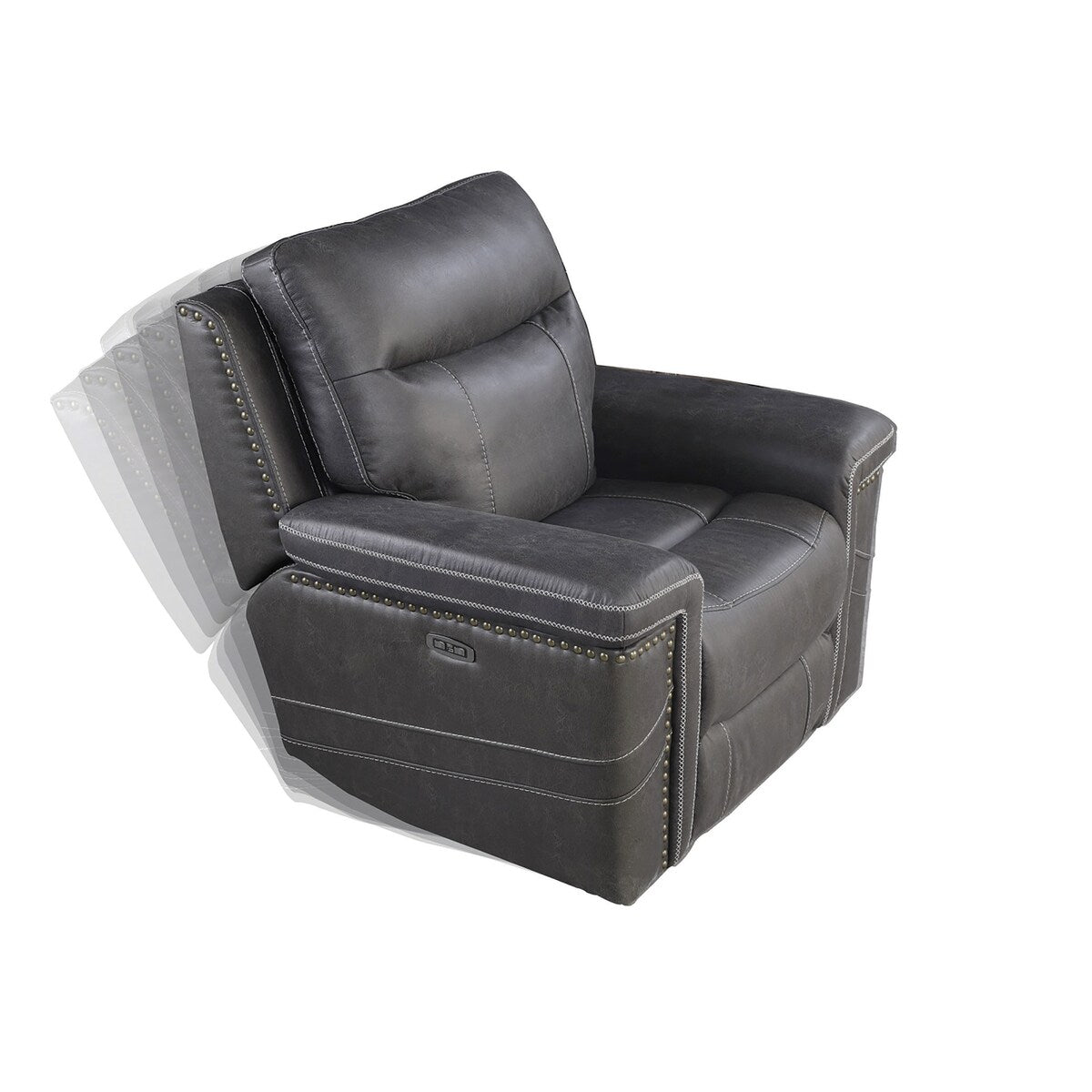 Stephan Charcoal Pillow Top Arms Power^2 Glider Recliner
