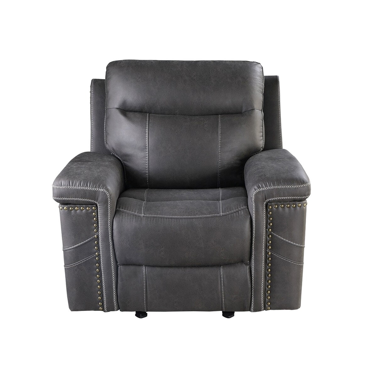 Stephan Charcoal Pillow Top Arms Power^2 Glider Recliner