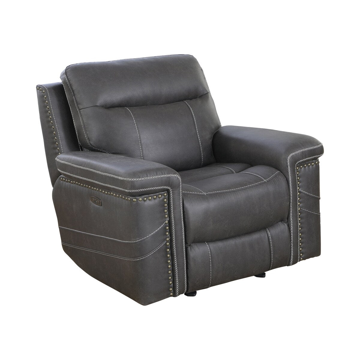 Stephan Charcoal Pillow Top Arms Power^2 Glider Recliner