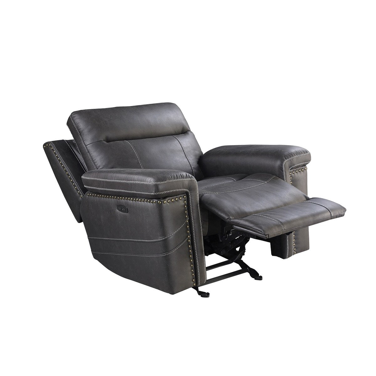 Stephan Charcoal Pillow Top Arms Power^2 Glider Recliner
