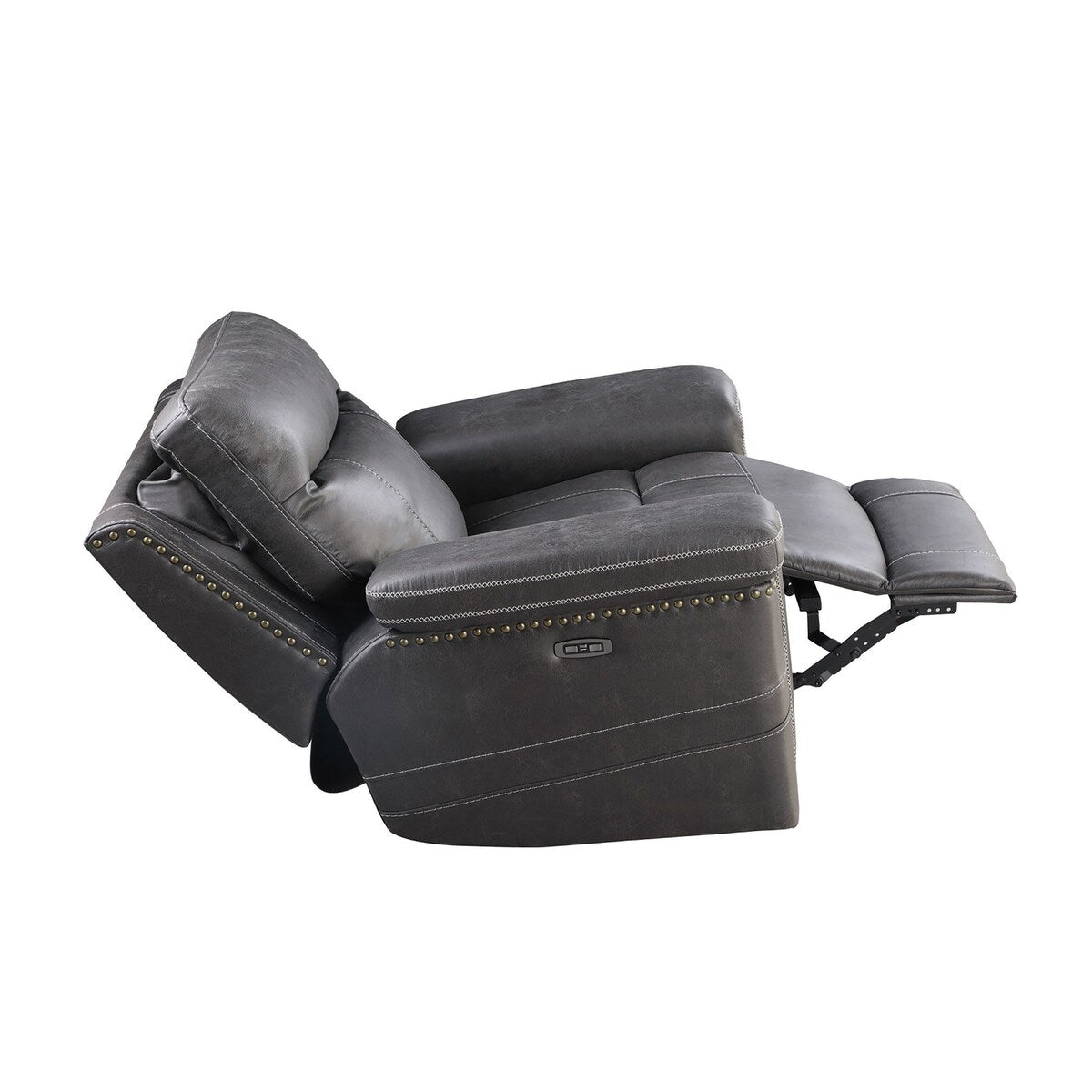 Stephan Charcoal Pillow Top Arms Power^2 Glider Recliner