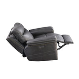 Stephan Charcoal Pillow Top Arms Power^2 Glider Recliner