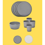Stephan Roberts Bamboo Dinnerware Set, Eco-Friendly Bamboo Fiber Dinnerware, 12 PC (Cereal Bowls, Unbreakable Plates, Cups)