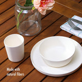 Stephan Roberts Bamboo Dinnerware Set, Eco-Friendly Bamboo Fiber Dinnerware, 12 PC (Cereal Bowls, Unbreakable Plates, Cups)